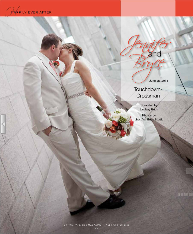 Featured wedding in Ottawa Wedding Magazine